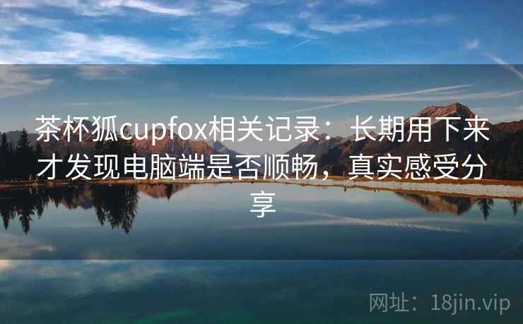 茶杯狐cupfox相关记录：长期用下来才发现电脑端是否顺畅，真实感受分享