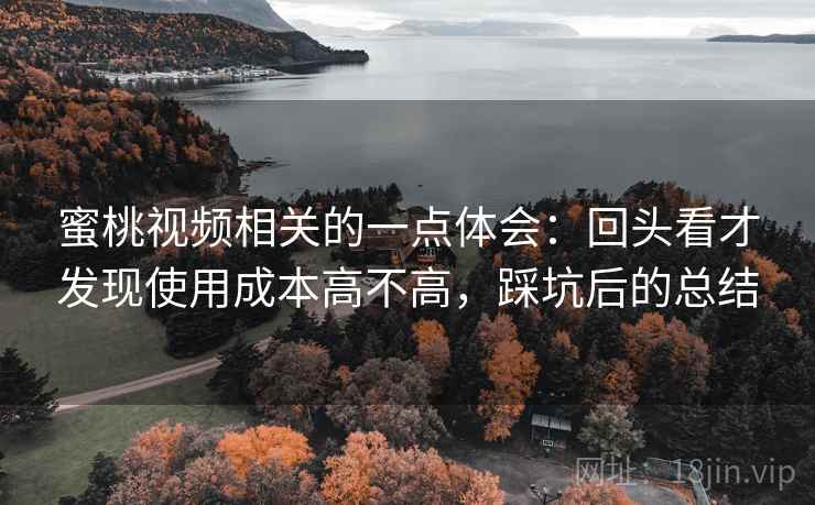 蜜桃视频相关的一点体会：回头看才发现使用成本高不高，踩坑后的总结